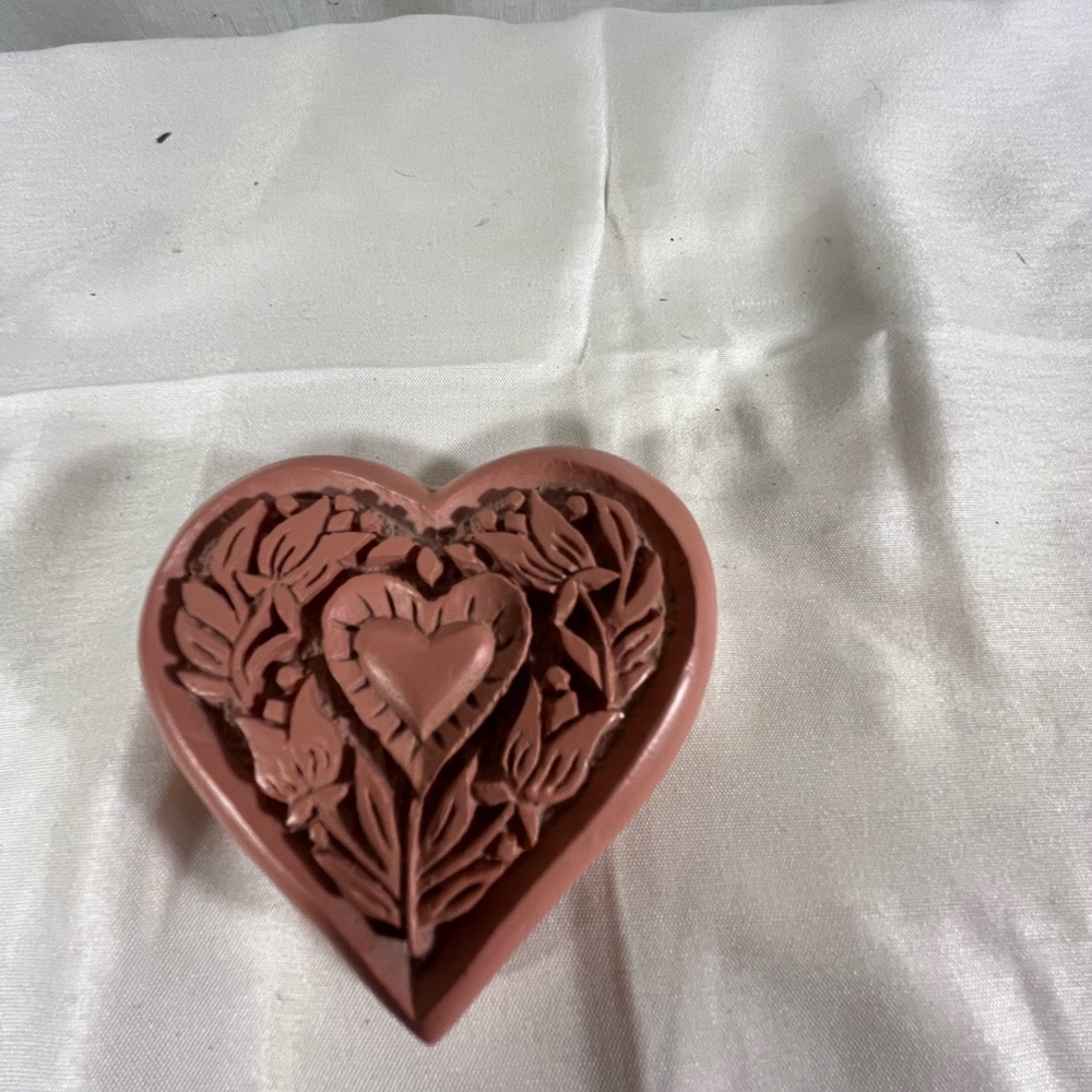 Heart-Shaped Resin trinket box made in Taiwan by Crowning Touch Collection
